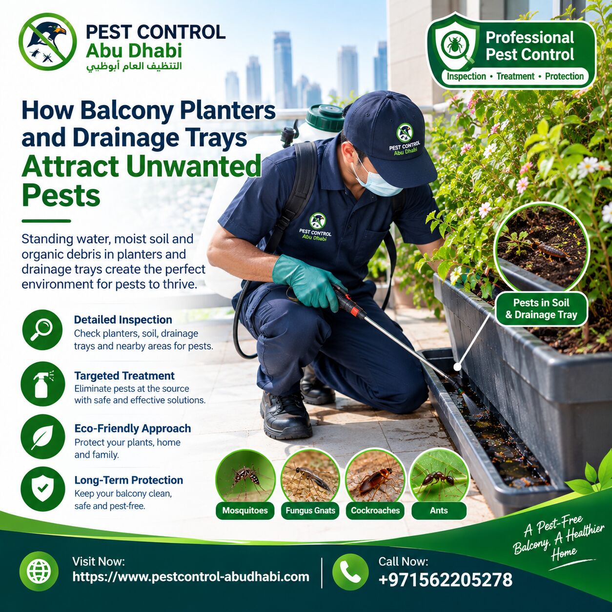 Abu Dhabi, Pest Control, How Balcony Planters And Drainage Trays Attract Unwanted Pests