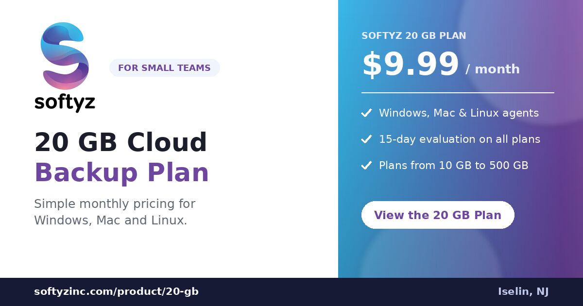 Austin, Web Design & Development, Affordable 20GB Online Storage For Windows, Mac & Linux