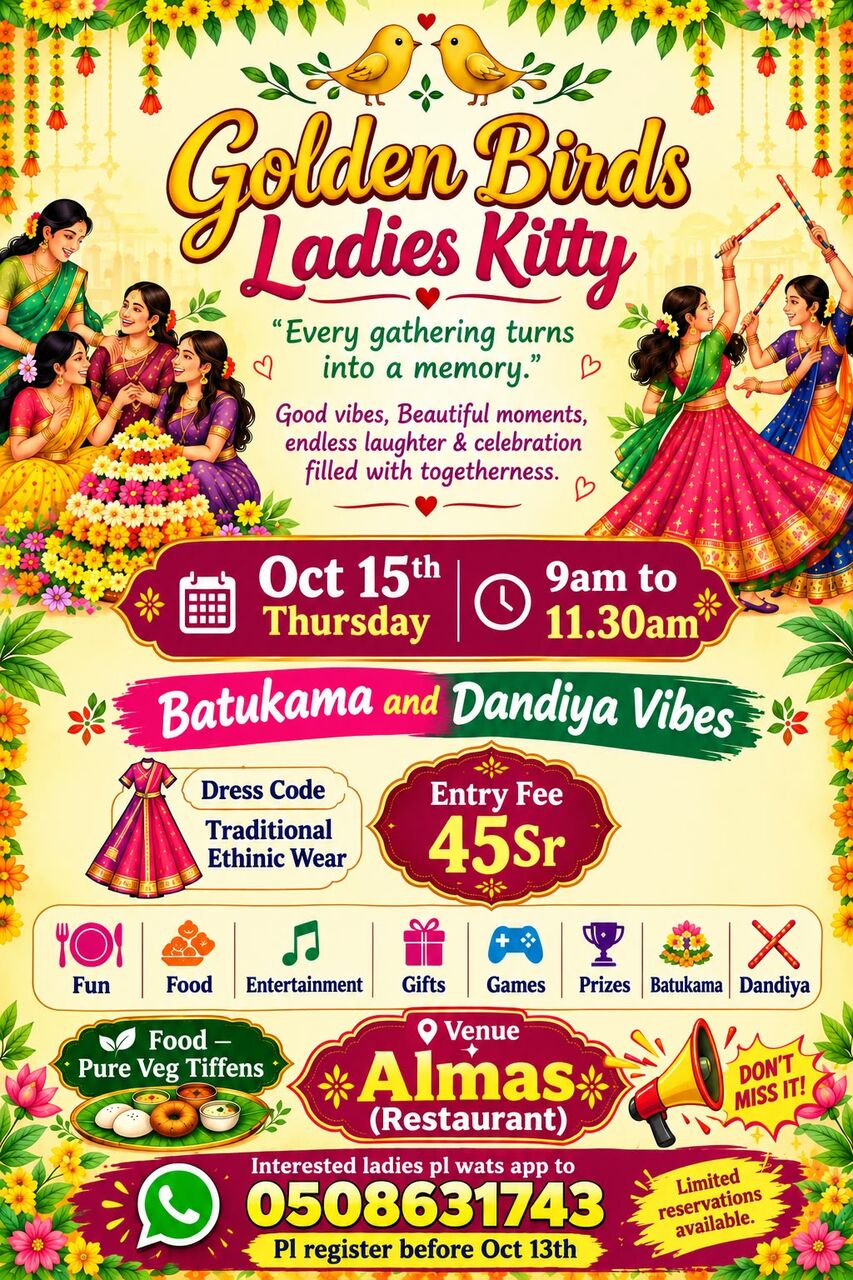 Riyadh, Events, Riyadh Ladies Kitty Party - Oct 15 Almas Restaurant Malaz