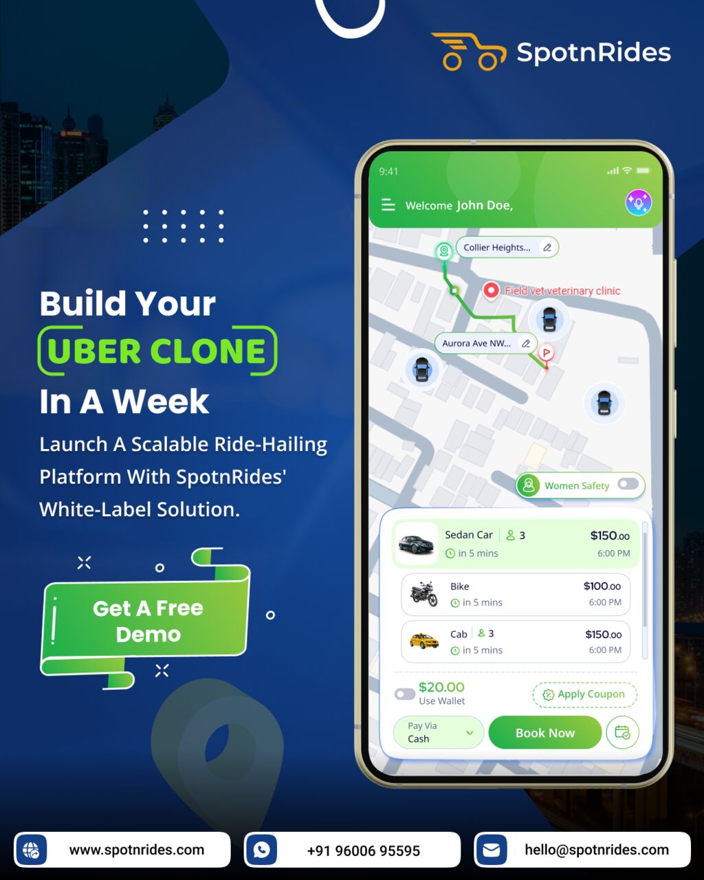 La Paz, Business Partners, Launch Your Own Ride-Hailing Business With SpotnRides Uber Clone