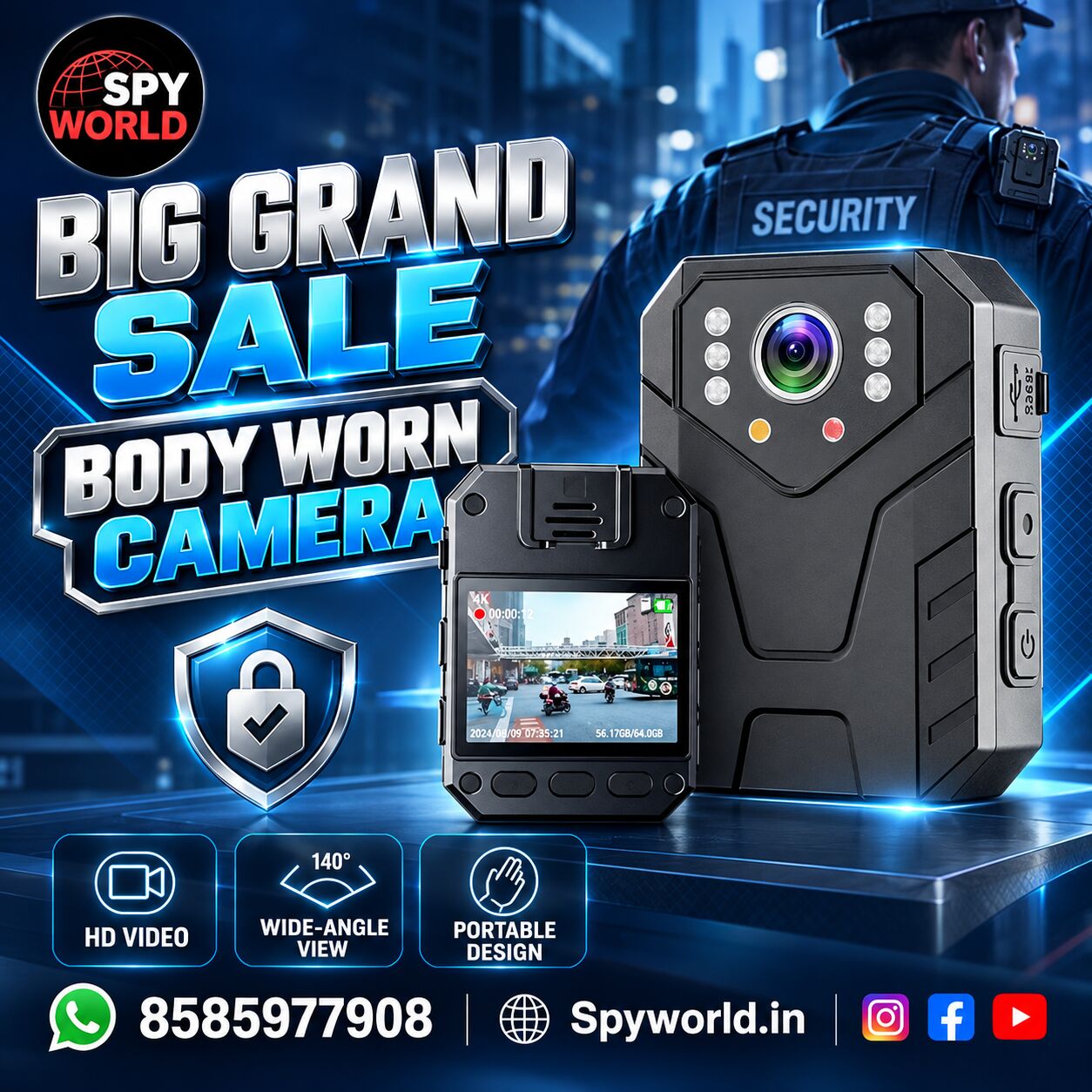 New Delhi, Electronics, INR 4950,  Top Body Worn Camera Dealer In Saket &ndash; Spy World