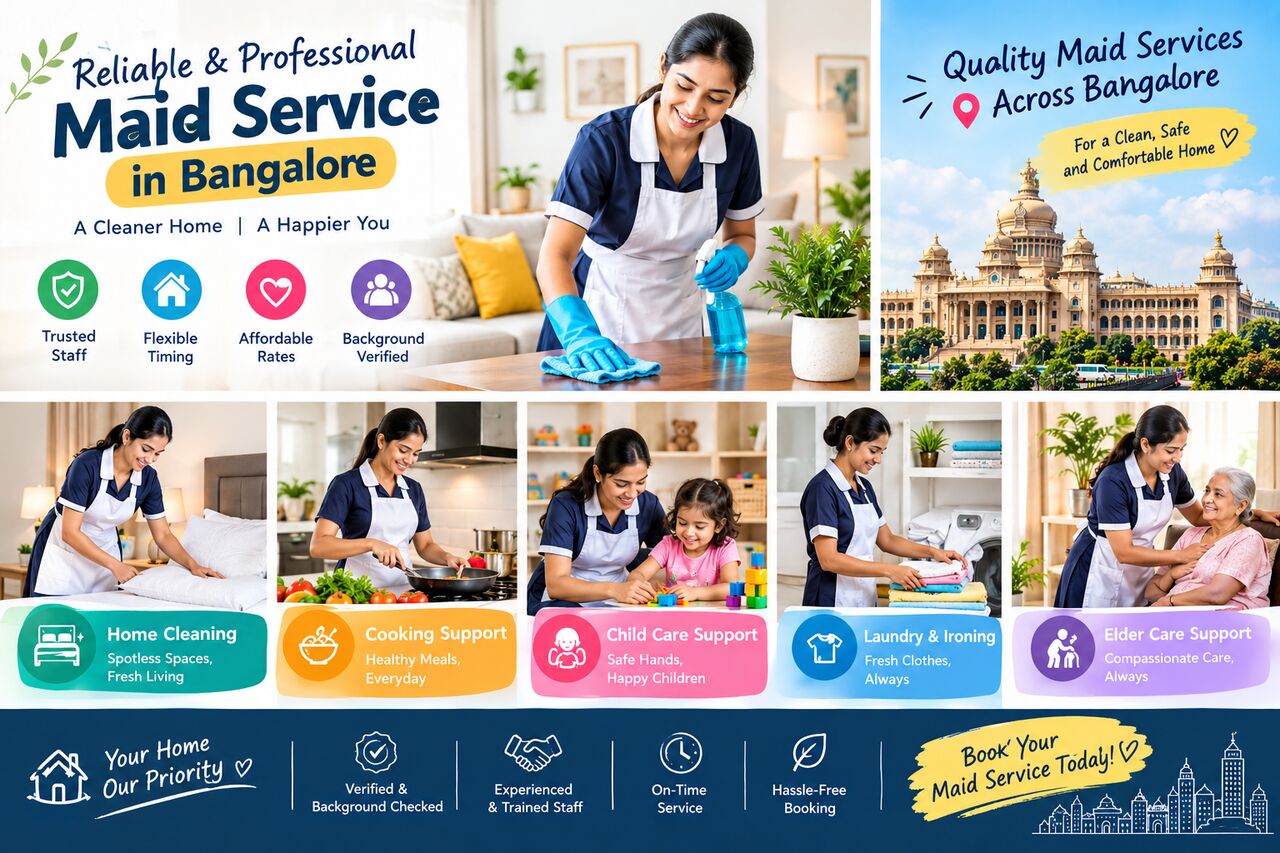 Bangalore, Cleaning, Maid Banglore &ndash; Reliable Domestic Help For Cleaning, Cooking, Babysitting And Elder Care