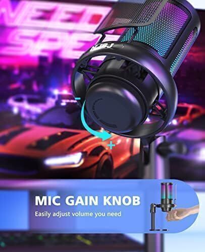 Riyadh, Electronics, SAR 75,  NJSJ USB Microphone - Condenser With Touch Mute, RGB - SAR 75 SAR