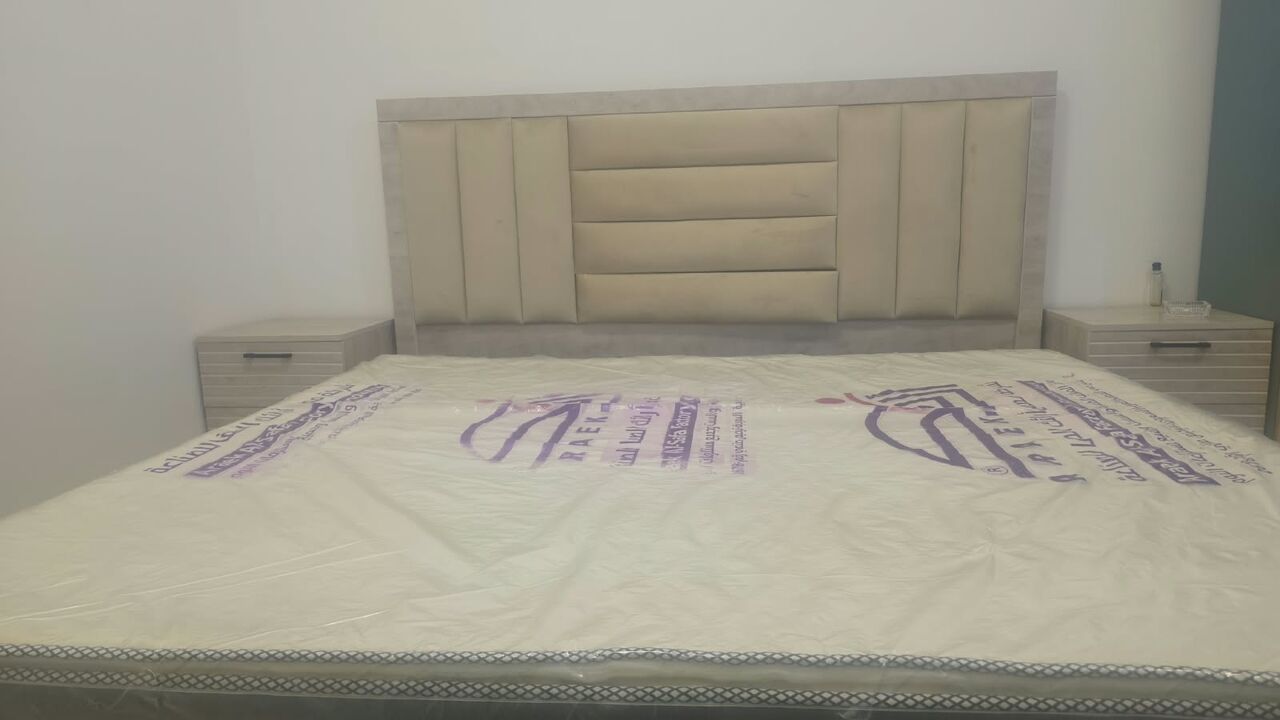 Al Iskan, Furniture, SAR 450,  🛏️ Double Bed For Sale With Mattress & Side Tables