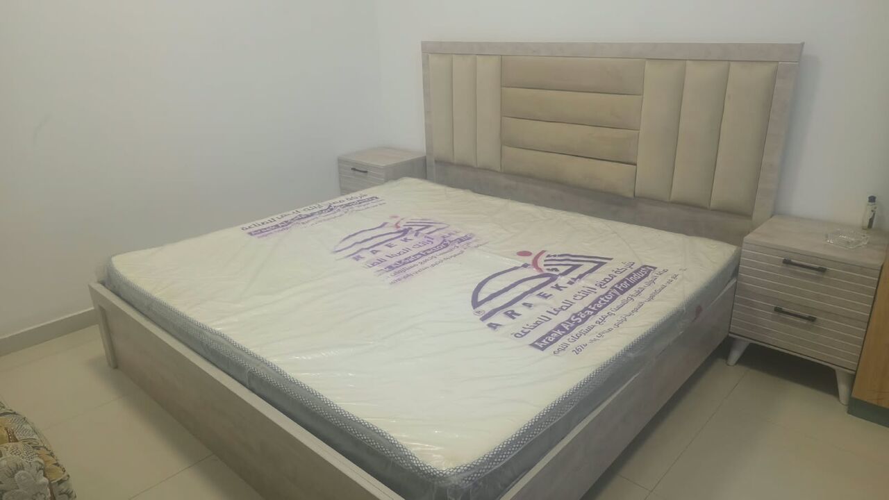 Al Iskan, Furniture, SAR 450,  🛏️ Double Bed For Sale With Mattress & Side Tables