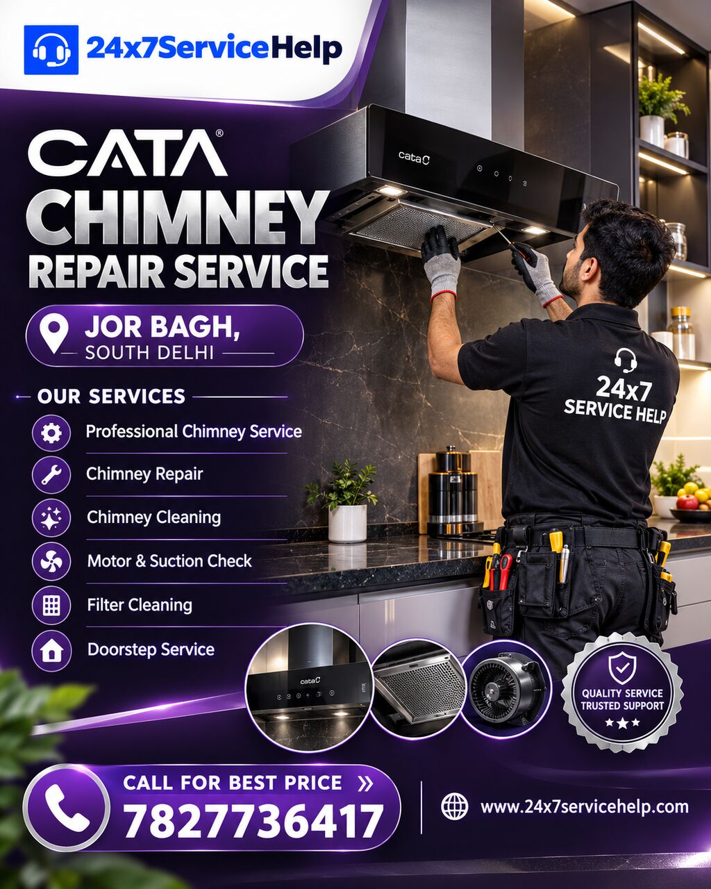New Delhi, Appliance Repair, Convenient Cata Chimney Repair Support In Jor Bagh