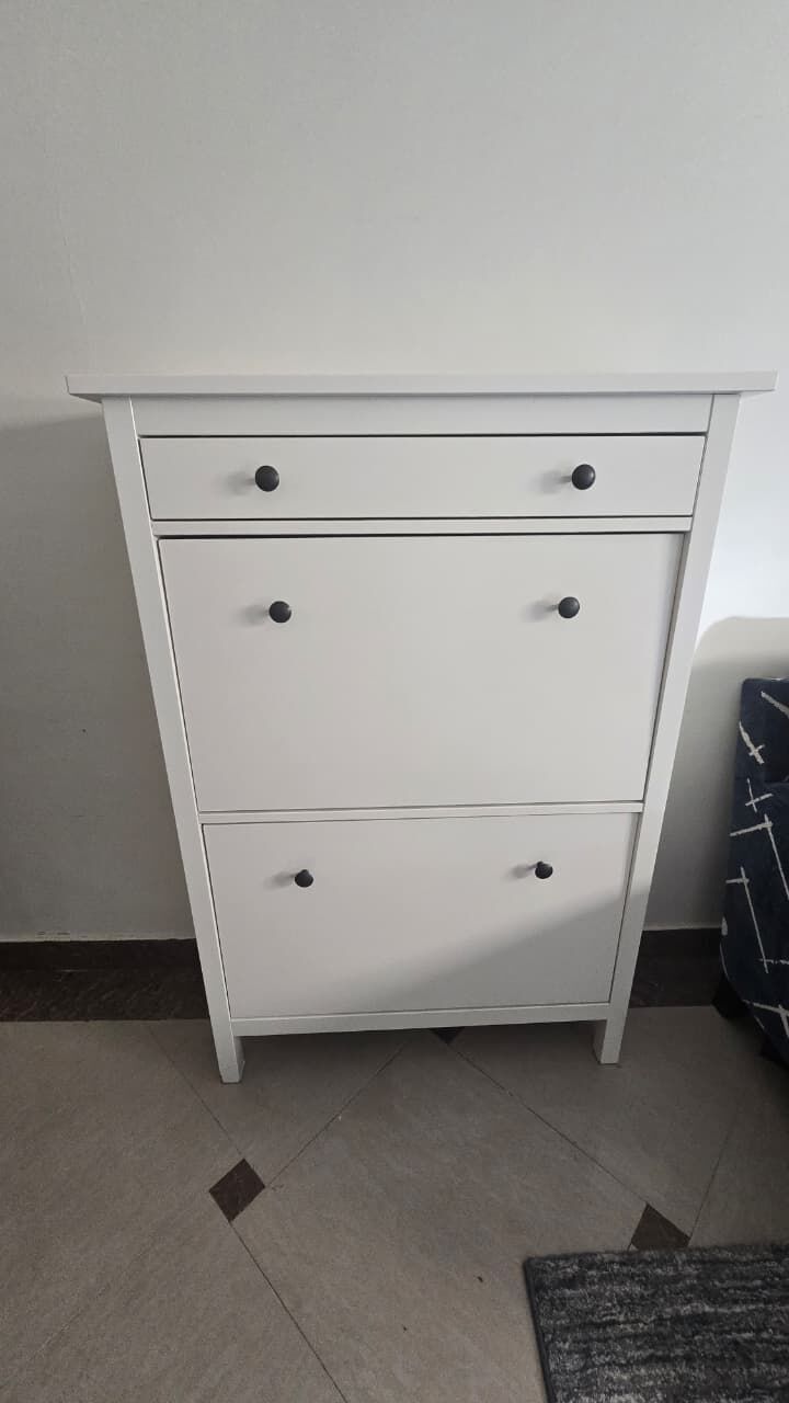 Al Masiaf, Furniture, SAR 475,  For Sale: 2 Used IKEA Shoe Cabinets &ndash; White