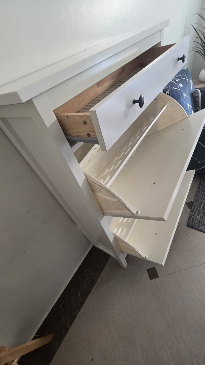 Al Masiaf, Furniture, SAR 475,  For Sale: 2 Used IKEA Shoe Cabinets &ndash; White