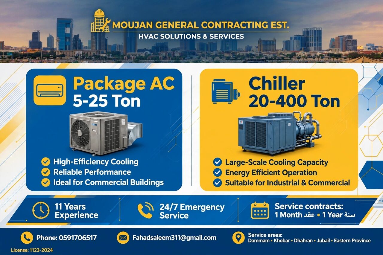 Dammam, Air Conditioning, Hvac Pakg Unit Chillar