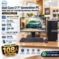 BHD 108,  Dell Core I7 7th Gen PC RAM 8GB SSD 256GB 24" FHD Borderless Monitor FREE WIFI Adapter