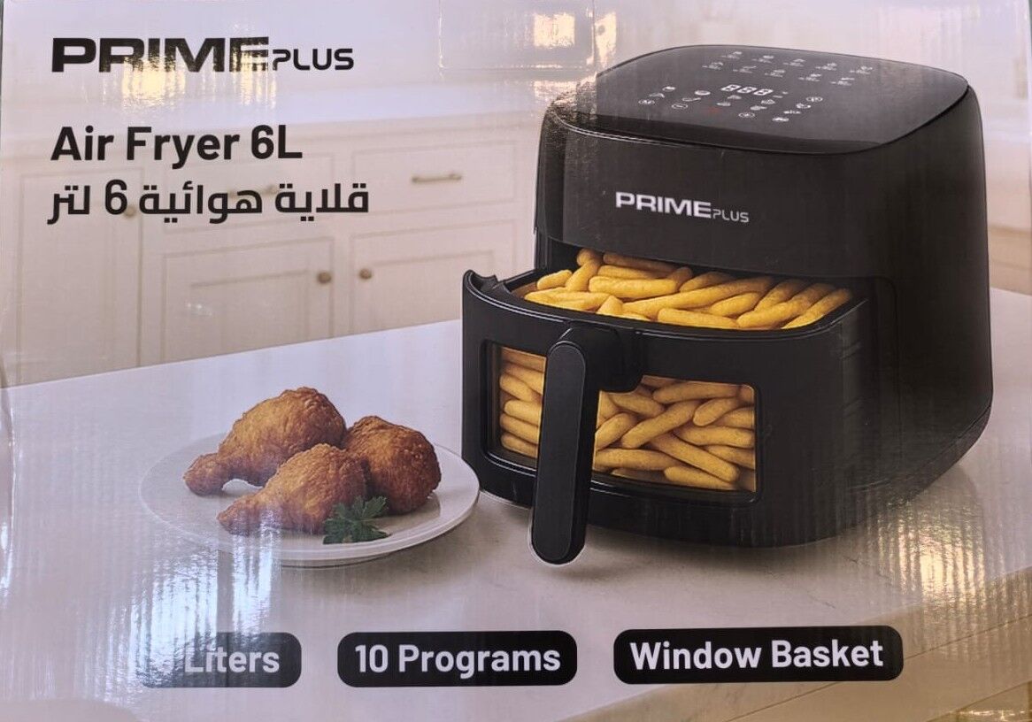 Riyadh, Appliances, SAR 150,  Prime Plus Digital Air Fryer (6 Liters), Which Features 10 Cooking Programs, A Transparent