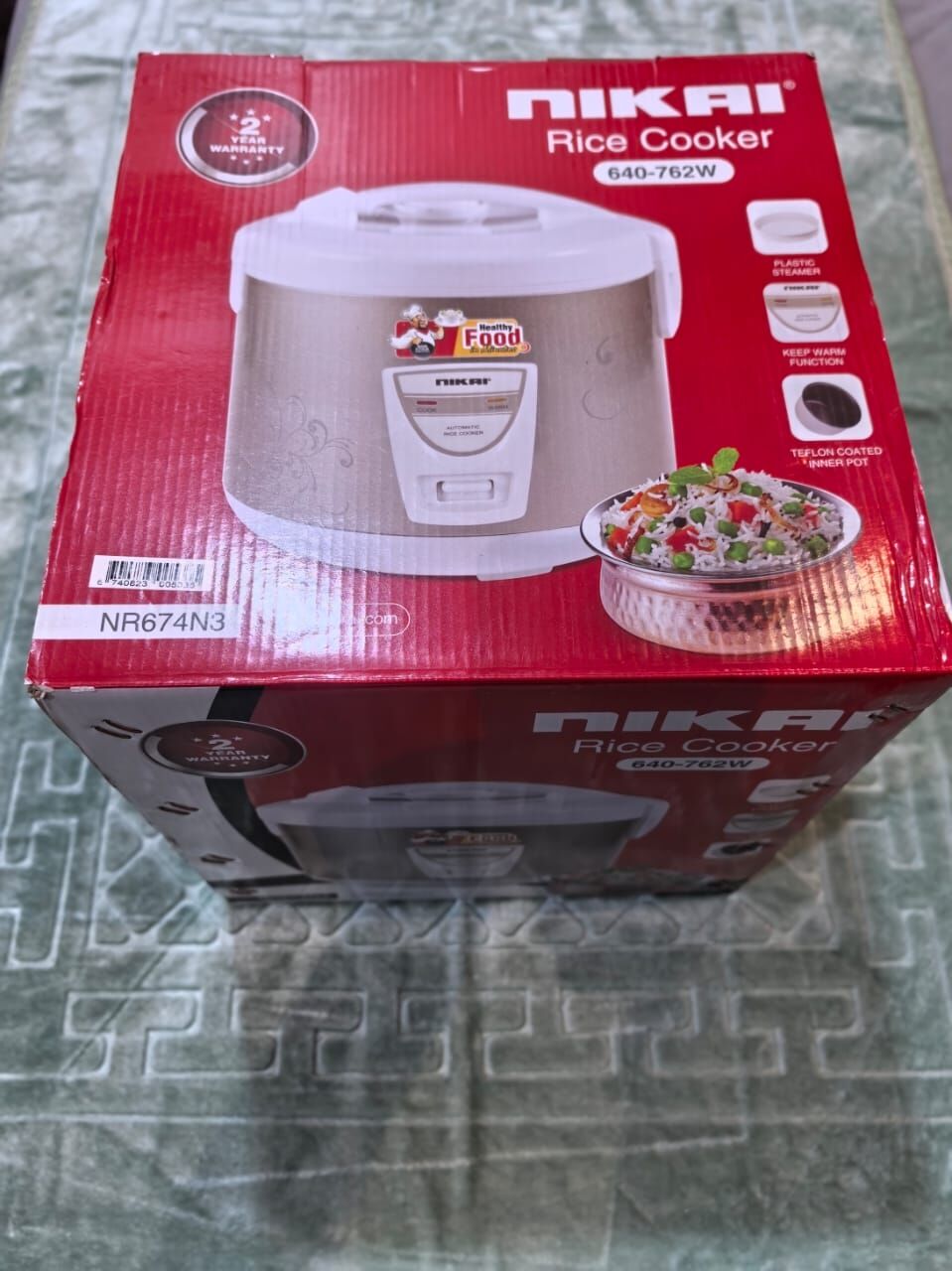 Riyadh, Appliances, SAR 110,  Nikai 1.8L Rice Cooker (Model: NR674N3) In White And Gold