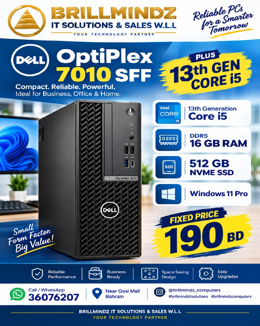 Hoora, Computers, BHD 215,  Dell Optiplex 7020 14 Th Generation Desktop 215 BD
