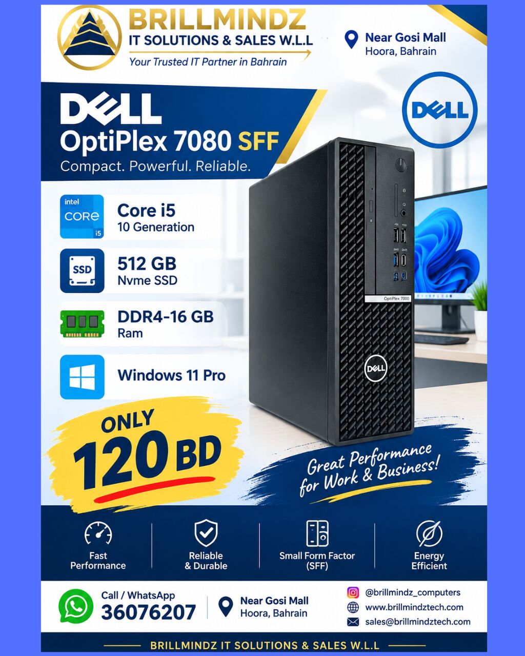 Hoora, Computers, BHD 215,  Dell Optiplex 7020 14 Th Generation Desktop 215 BD