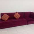 BHD 45,  URJENT SELL Maroon Sofa Set For Sale &ndash; 3 Seater + Corner + Side Tables