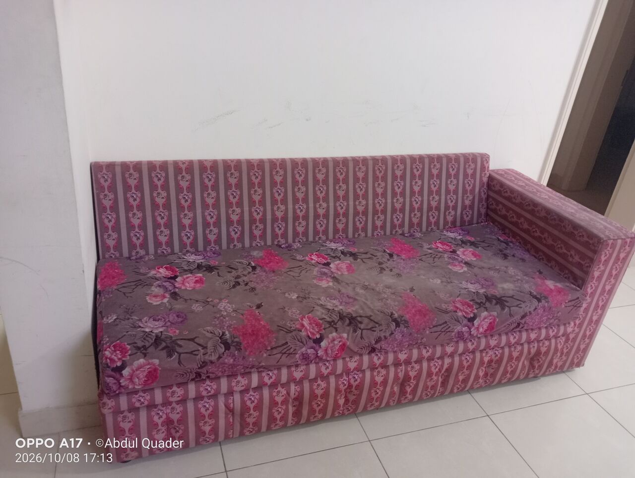 Manama, Furniture, BHD 40,  Urgent Sale :  Floral Printed 2 X 3-seater Sofas Set For Sale.