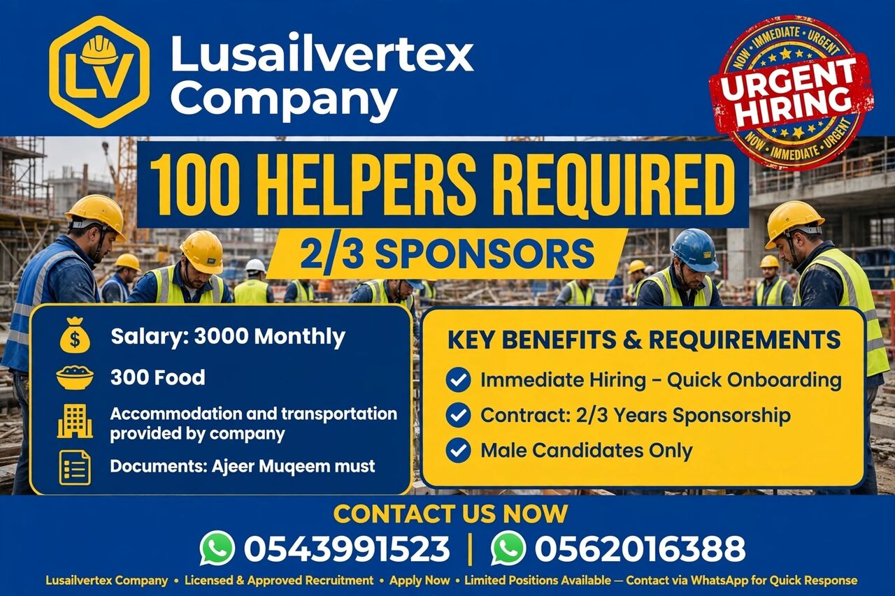Riyadh, Jobs, Need Helpers