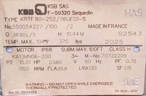 Riyadh, Materials, We Have Stock Of KSB Pumps. Please Let Us Know If You Have Material Request.