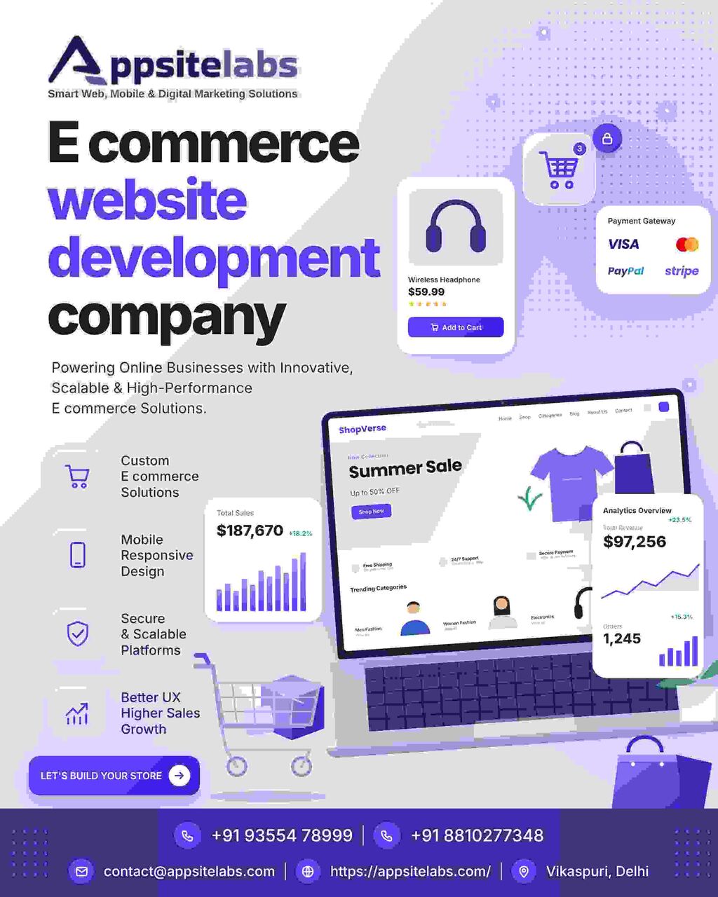New Delhi, Web Design & Development, Best Ecommerce Website Development Services In Delhi