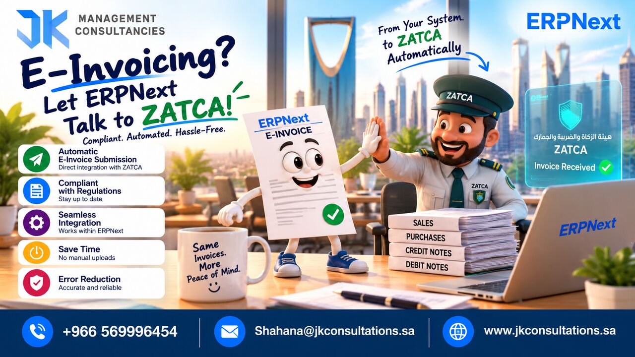 Riyadh, ERP, ERPNext ZATCA E-Invoicing Integration | Automated E-Invoicing In Saudi Arabia