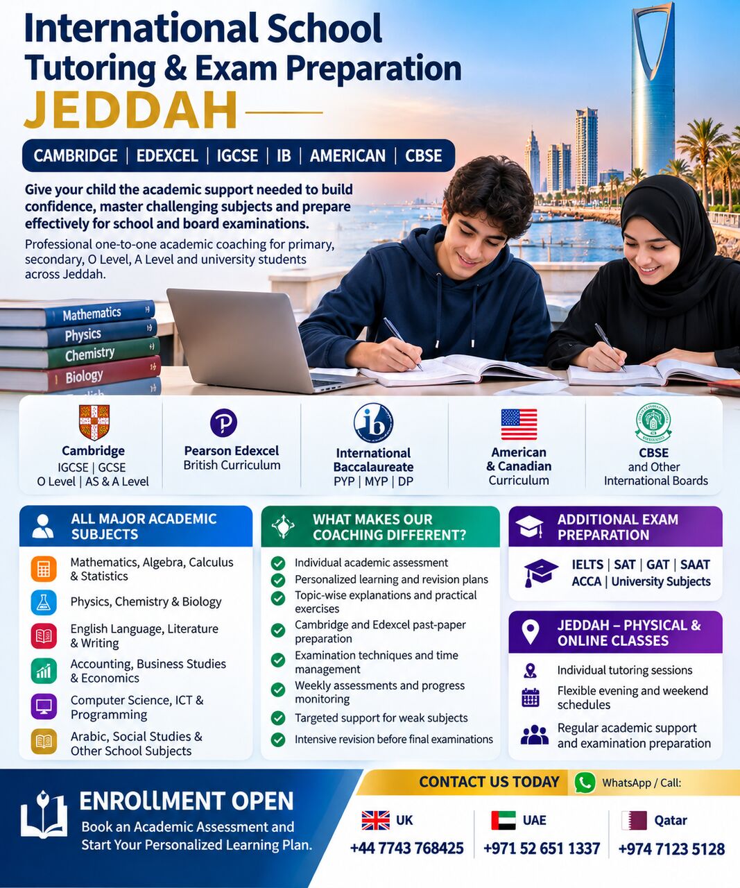 Jeddah, Lessons Wanted, Jeddah Academic Excellence &ndash; British, American, IB & Cambridge Curriculum Tutors