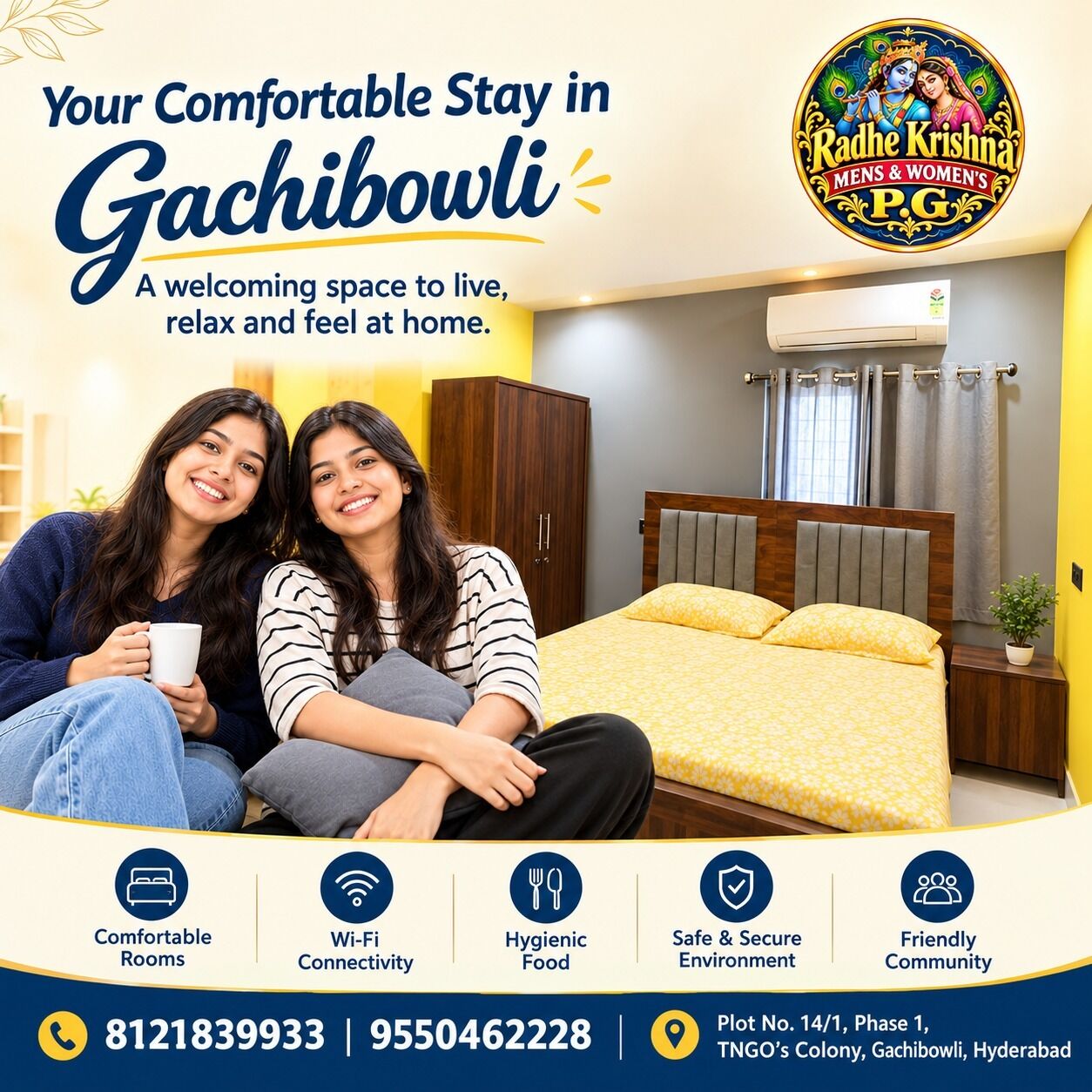 Hyderabad, Home Audio, Radhe Krishna Co-living PG In Gachibowli