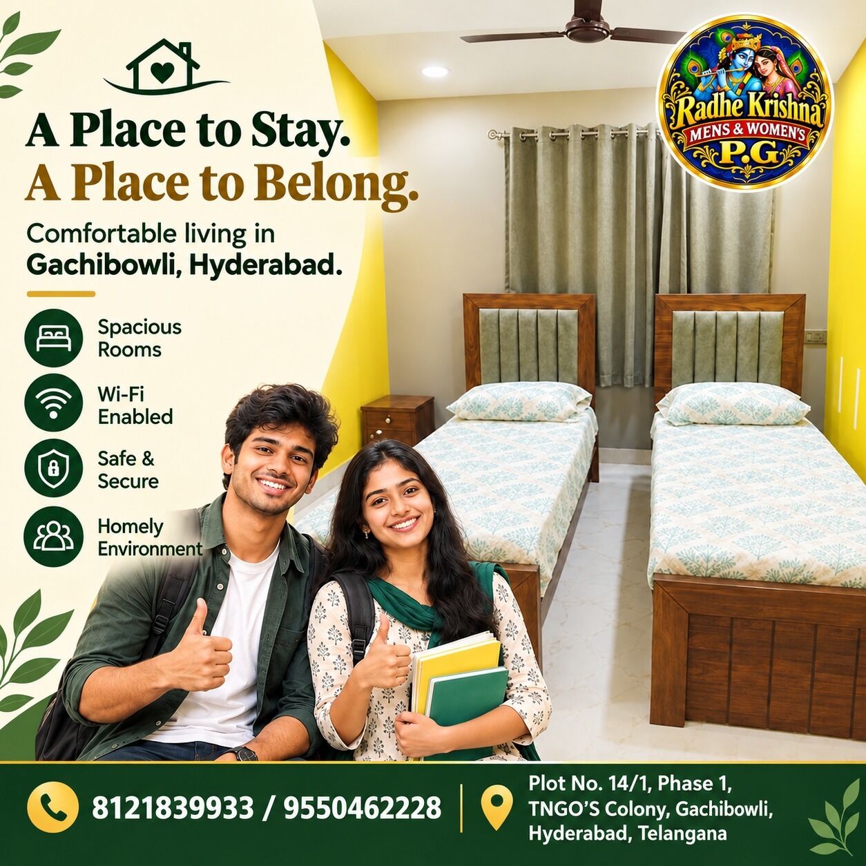Hyderabad, Home Audio, Radhe Krishna Co-living PG In Gachibowli