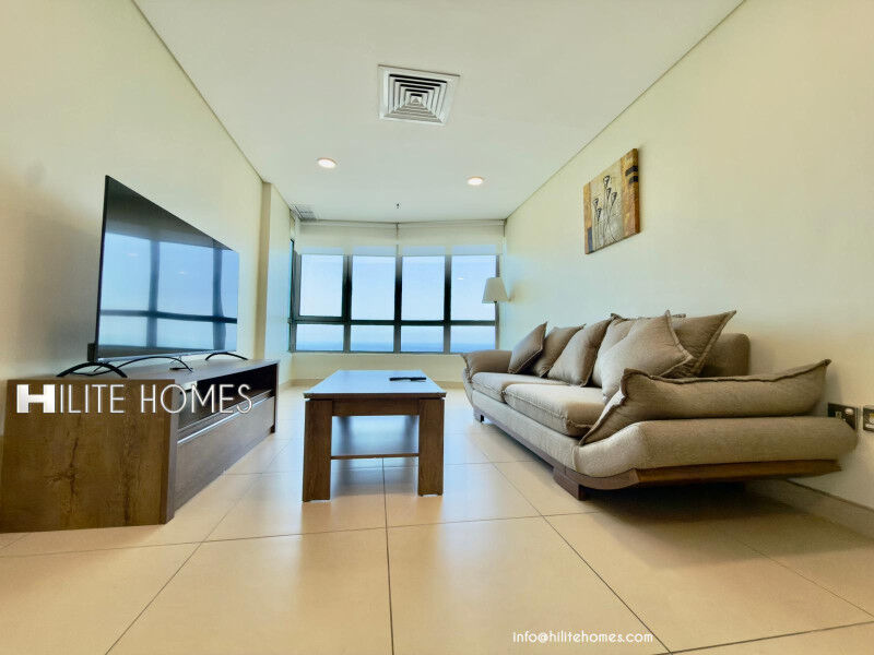 Salmiya, Apartments, Flats, Houses & Villas, KWD 1150/month,  3 BR,  Three Bedroom Seaview Furnished Duplex For Rent In Salmiya