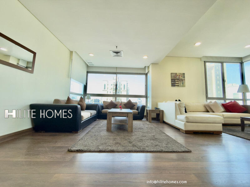 Salmiya, Apartments, Flats, Houses & Villas, KWD 1150/month,  3 BR,  Three Bedroom Seaview Furnished Duplex For Rent In Salmiya