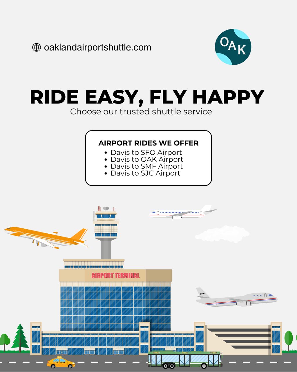 New York, Travel, Easy Airport Rides From Davis To Oakland International (OAK)
