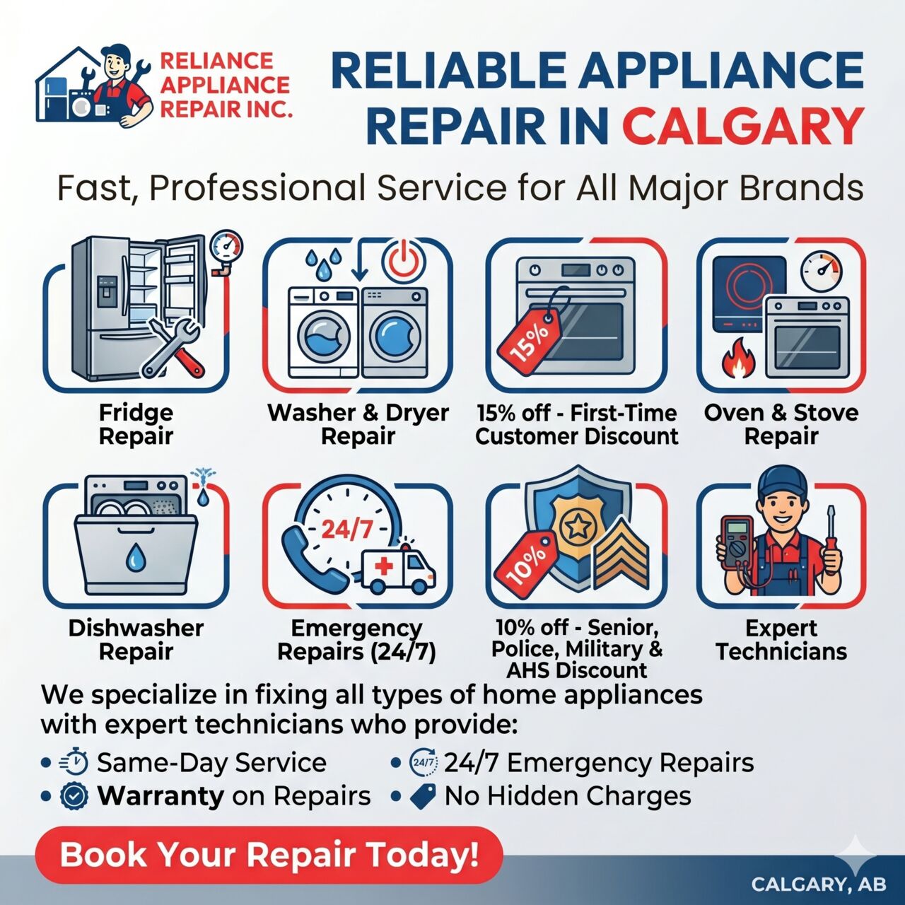 Calgary, Appliance Repair, Certified Appliance Repair Service In Calgary By Reliance Appliance Repair Inc