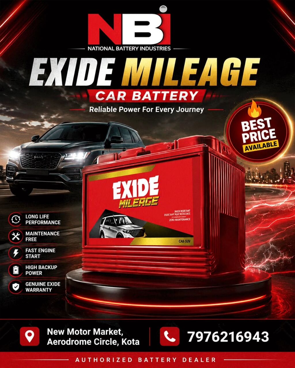Jaipur, Auto Parts, INR 999,  National Battery - Battery Shop In Kota