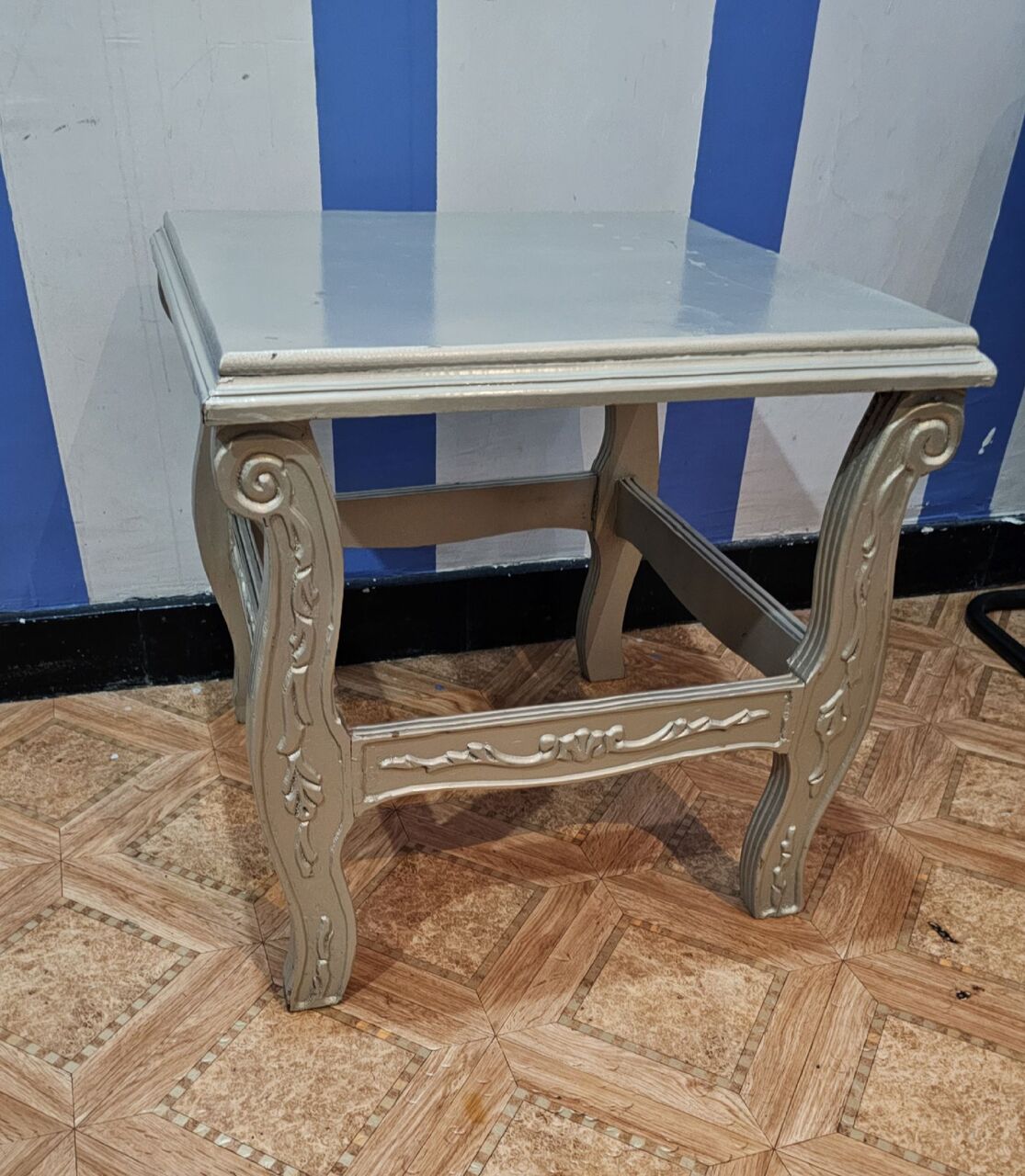 Dammam, Household Items, SAR 50,  Traditional Silver End Table / Side Table – Excellent Condition! ✨