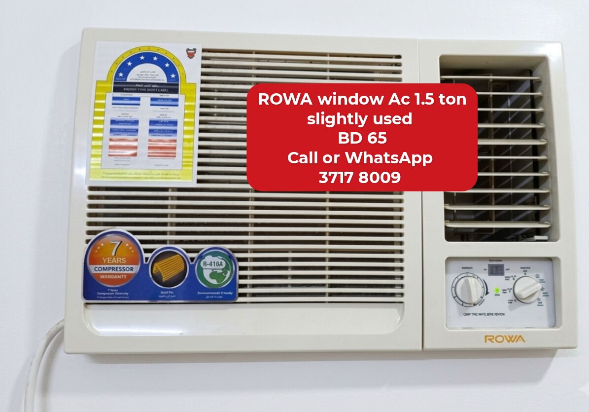 Manama, Air Conditioners, BHD 65,  @@Rowa Window Ac 1.5 Ton In Good Condition For Sale With Delivery And Fixing