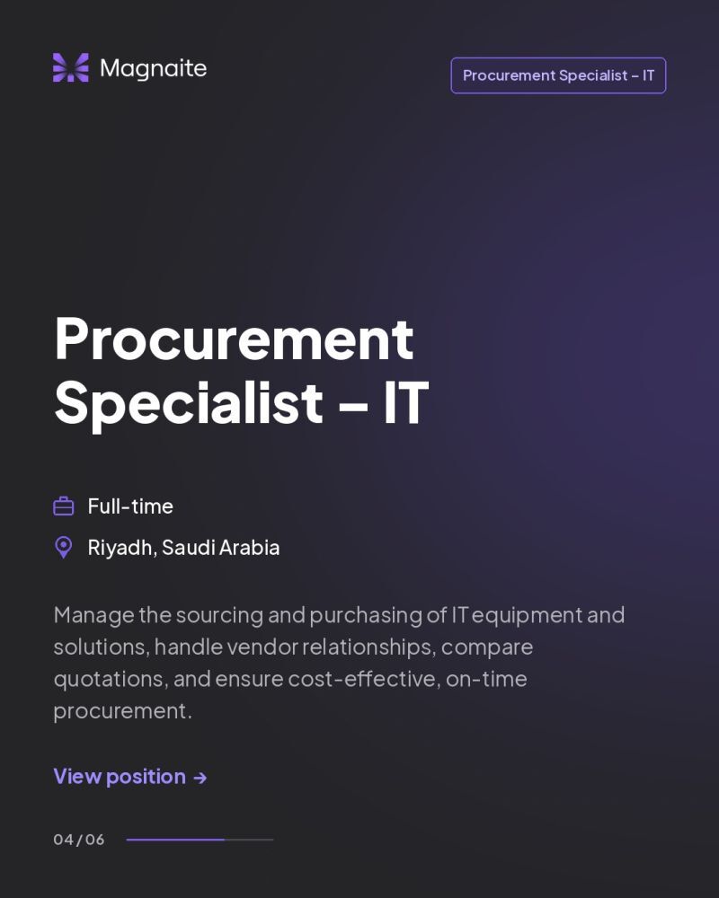 Riyadh, Jobs, Procurement IT