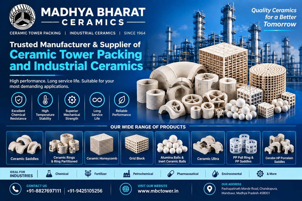 Bhopal, Materials, Ceramic Manufacturers In Mandsaur For Industrial Tower Packing