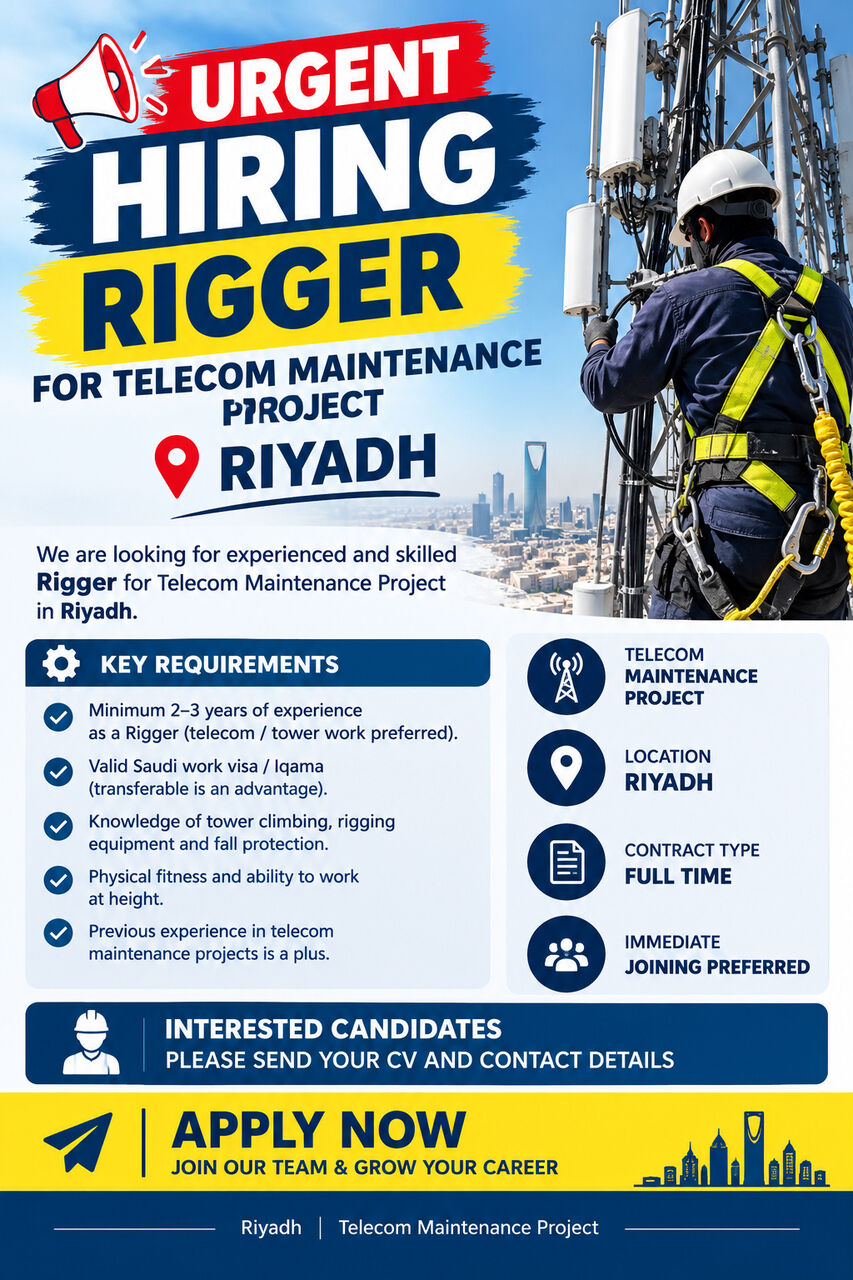 Riyadh, Jobs, Telecome Maintenance Project