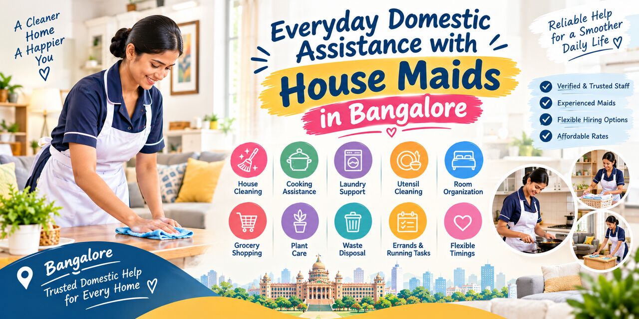 Bangalore, Business, Everyday Domestic Assistance With House Maids In Bangalore
