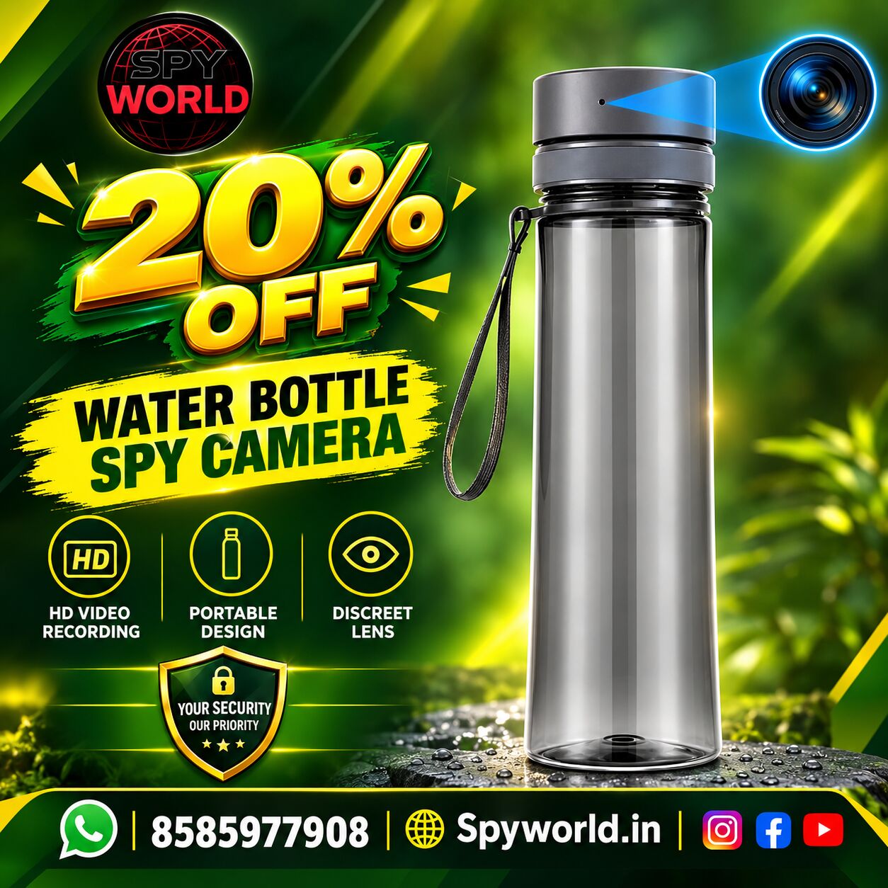New Delhi, Electronics, INR 5499,  Wi-Fi Water Bottle Spy Camera Shop In Maharashtra &ndash; Best Offers 2026 At Spy World