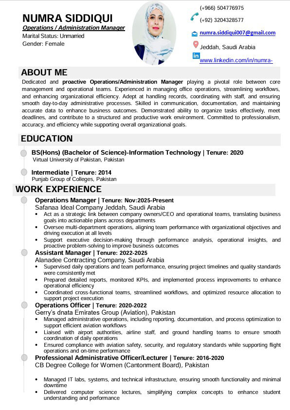 Jeddah, Job Seekers, Operations Manager