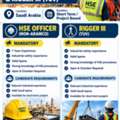 URGENTLY REQUIRED &ndash; HSE Officer (NON-ARAMCO) & RIGGER III (TUV)