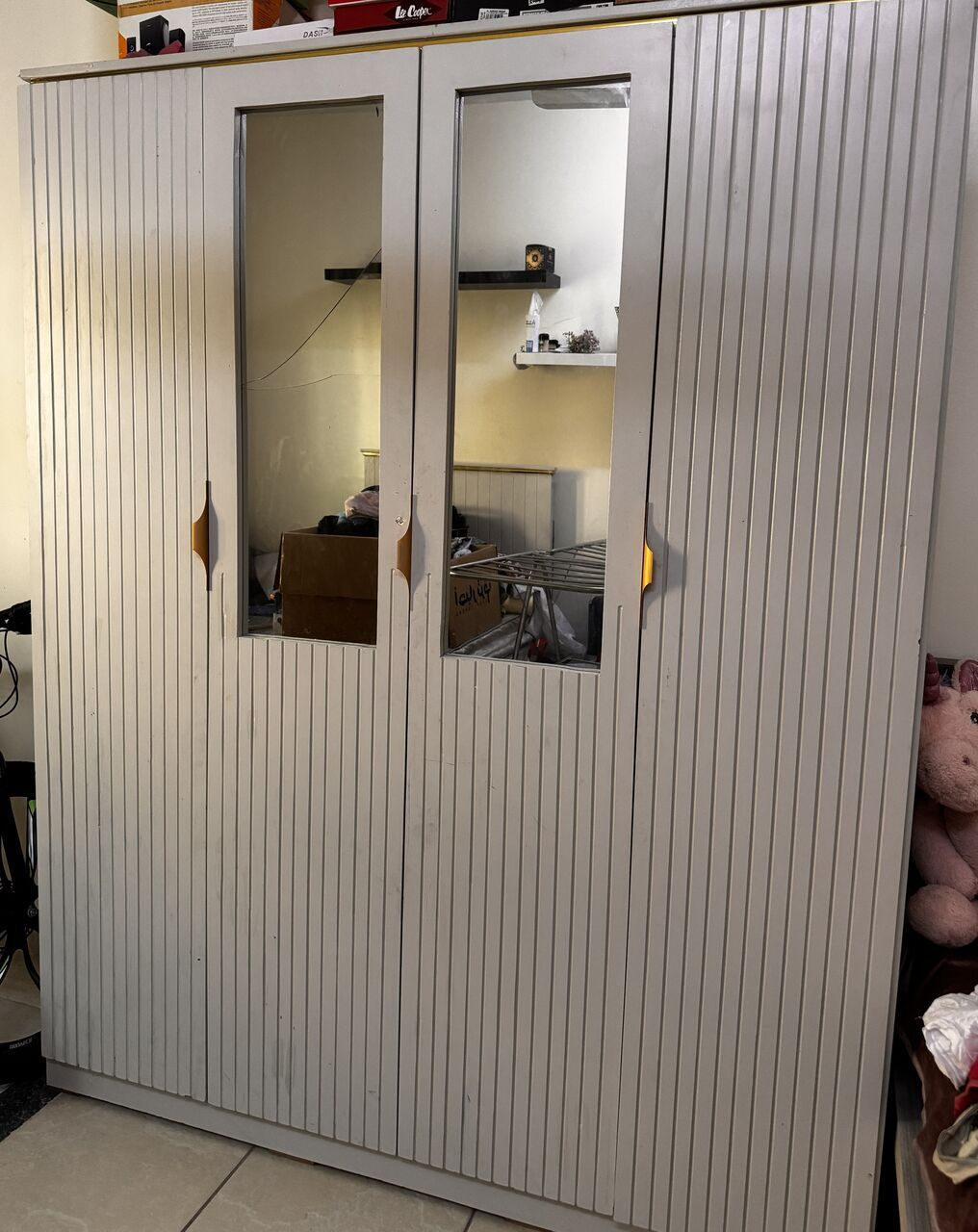 Khobar, Furniture, SAR 800,  Bed With Pull-Out Sliding Bed And 4-Door Wardrobe For Sale