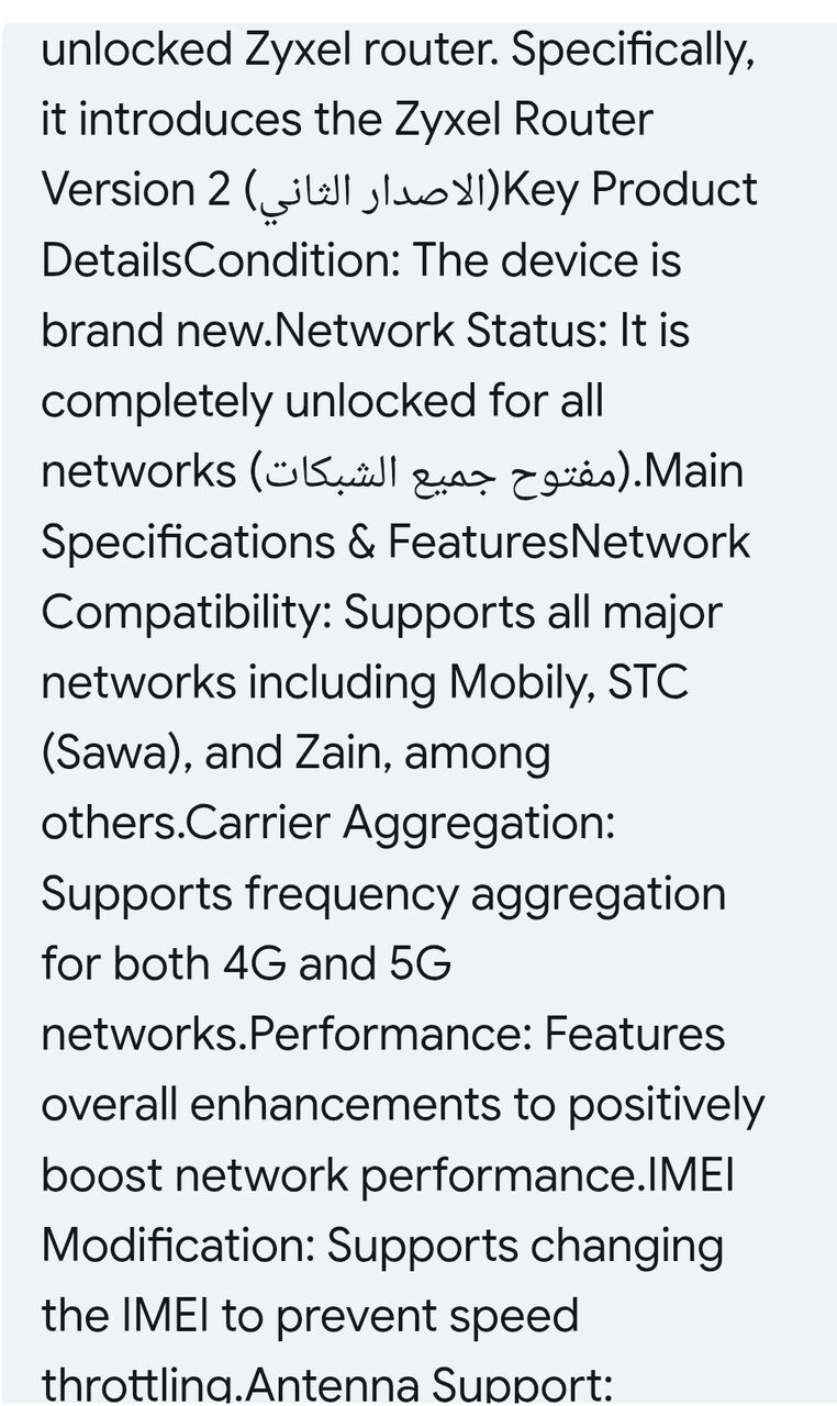 Riyadh, Electronics, SAR 900,  Wifi Router Very Strong And New  Unlocked Zyxel Router. Specifically, It Introduces The Zy
