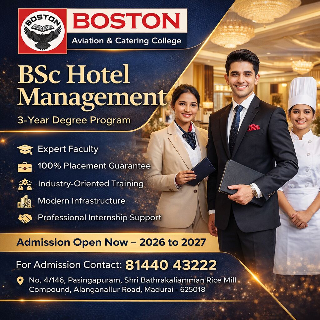 Madurai, Education, Cook Your Dreams, Serve Success &ndash; Join Hotel Management In Tamilnadu!