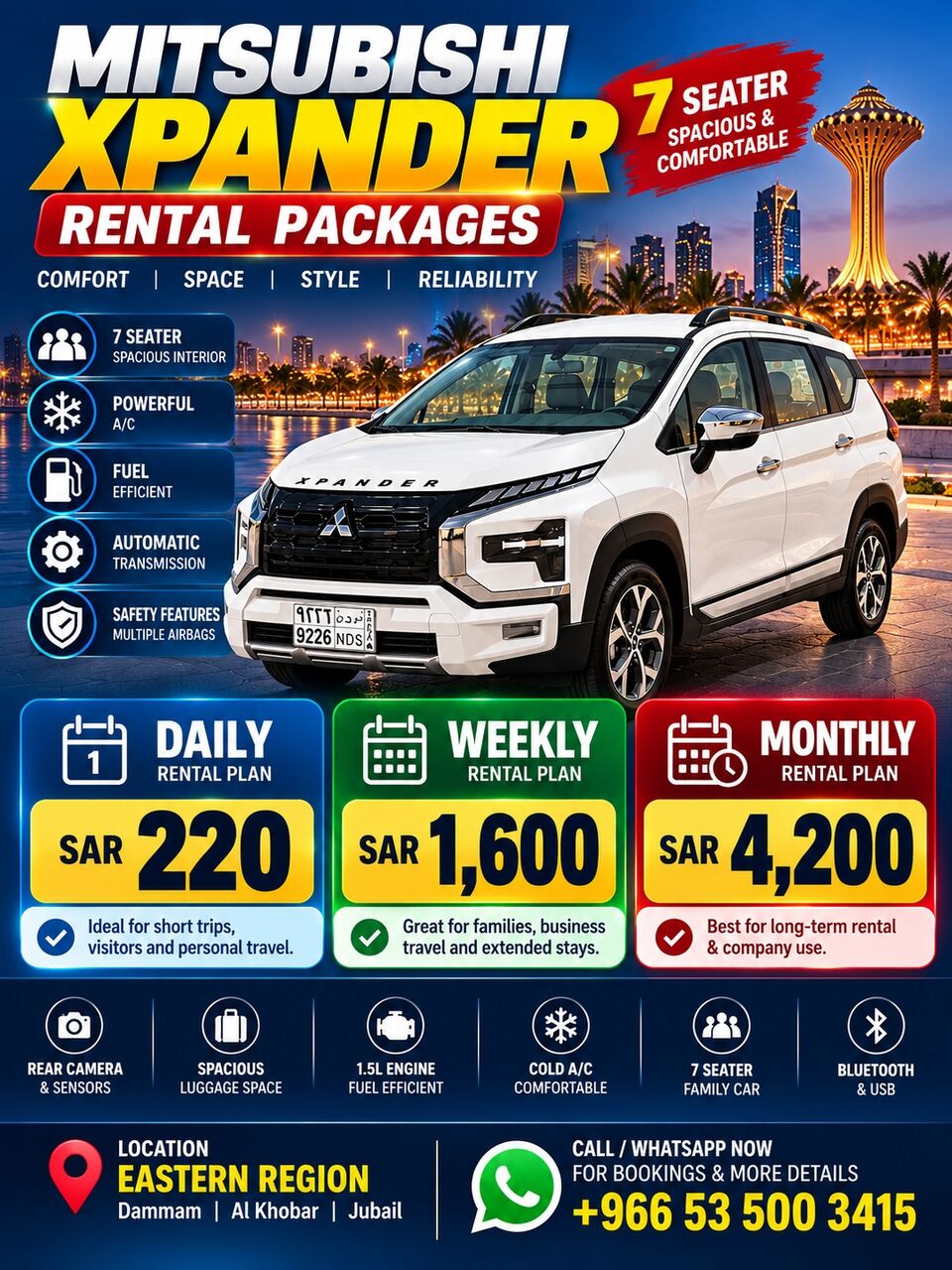 Khobar, Vehicle Lease Transfer, SAR 4200,  CAR RENTAL MONTHLY 7 SEATER