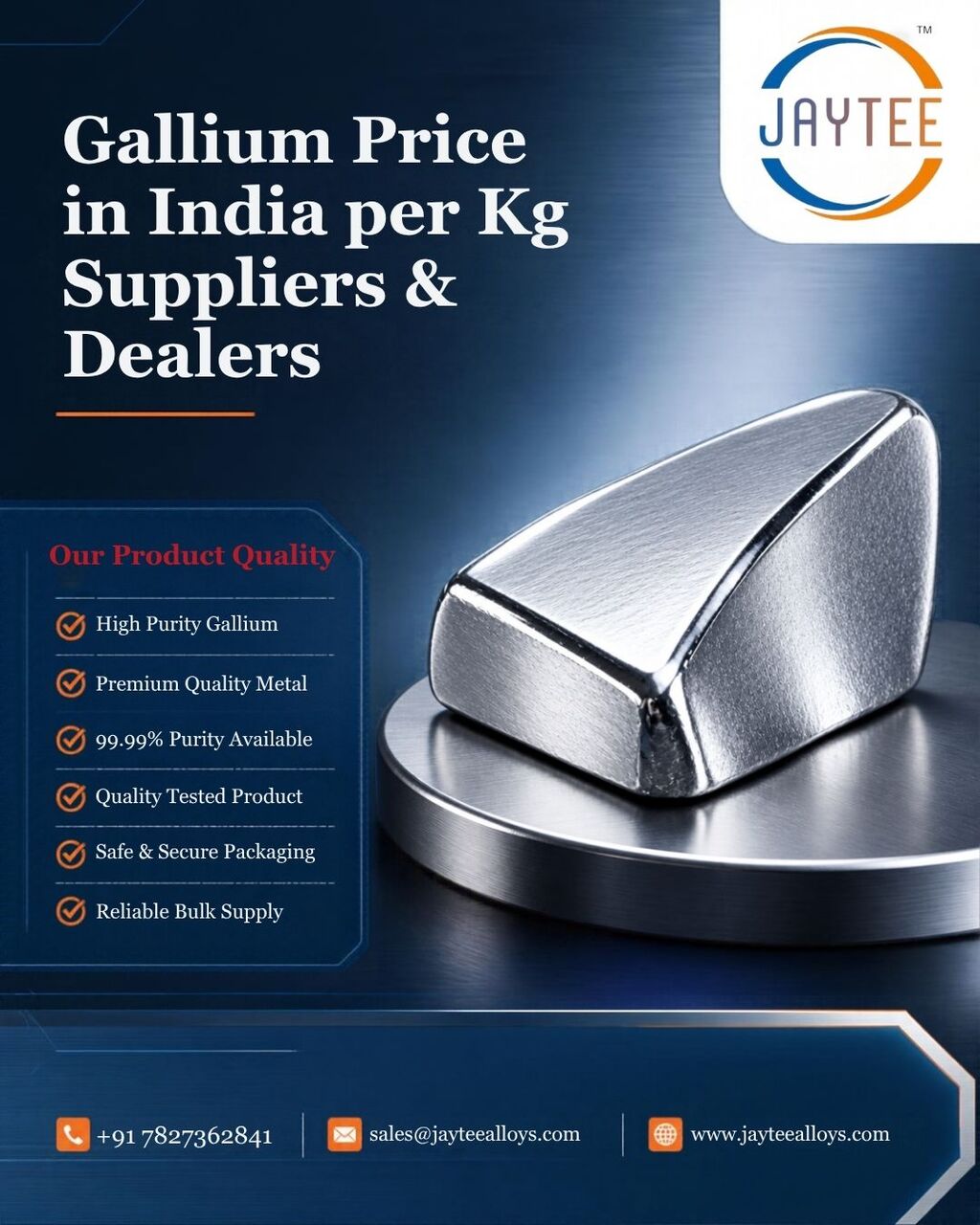 Ghaziabad, Wholesale Products, Gallium Price In India Per Kg Suppliers & Dealers