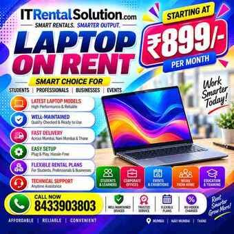 Thane, Electronics, INR 899,  Looking For A Laptop On Rent In Mumbai, Vashi, Belapur, Navi Mumbai Or Thane? IT Rental So