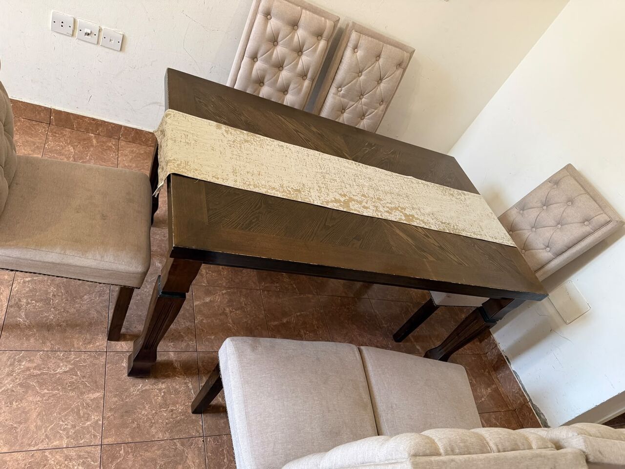 Salamah, Furniture, SAR 500,  For Sale: Classic Wooden Dining Table With 6 Chairs &ndash; Only SAR 500!