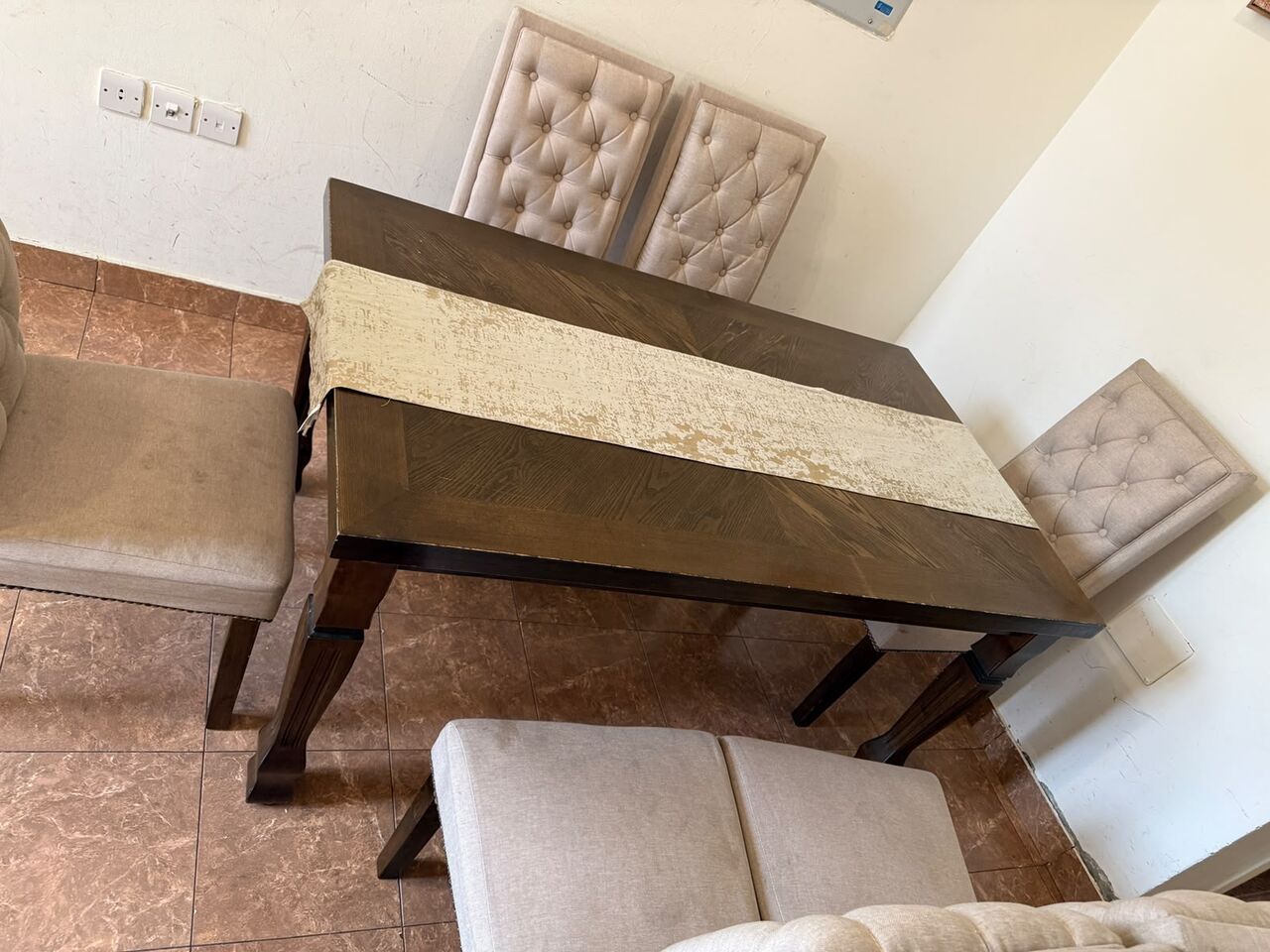 Salamah, Furniture, SAR 500,  For Sale: Classic Wooden Dining Table With 6 Chairs &ndash; Only SAR 500!