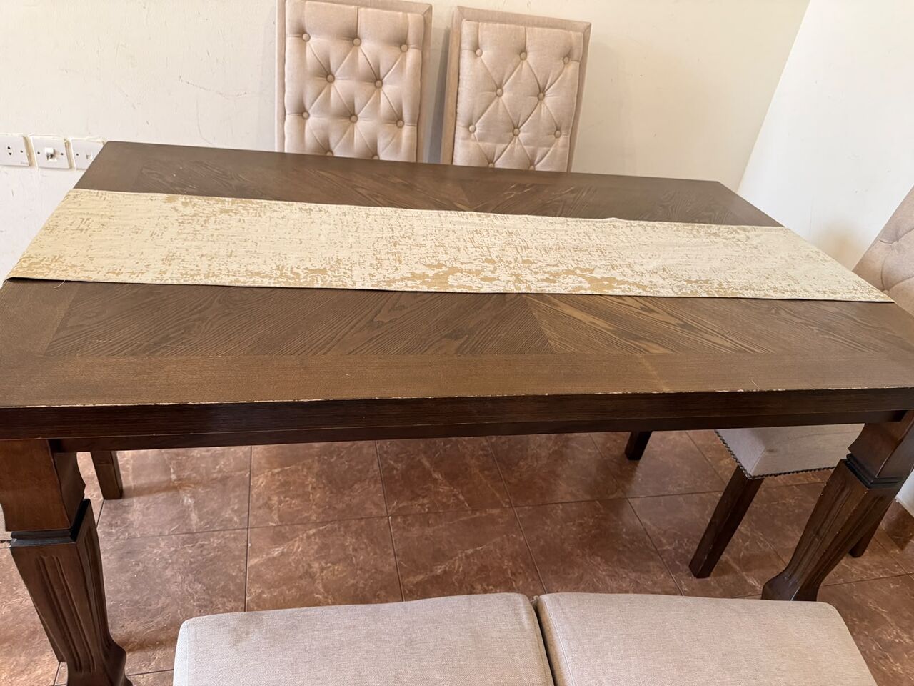 Salamah, Furniture, SAR 500,  For Sale: Classic Wooden Dining Table With 6 Chairs &ndash; Only SAR 500!